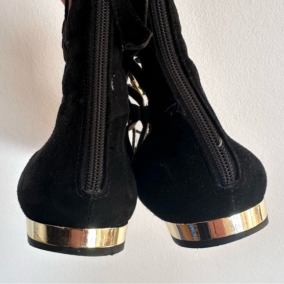 Aquazzura Belgravia Black Lace-Up Women's Flats - Picture 7 of 9